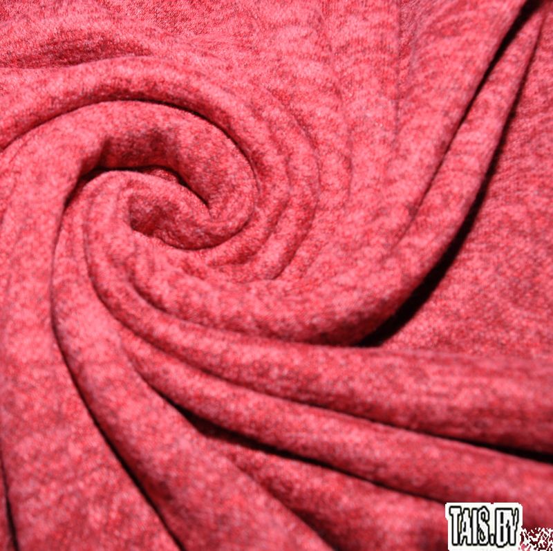 Трикотаж Ангора меланж с начесом (красный)