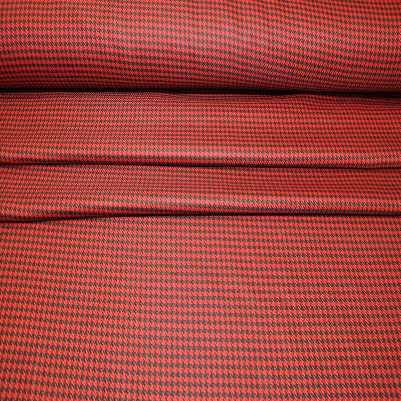 Костюмная ткань Полушерсть гусиная лапка (красный)