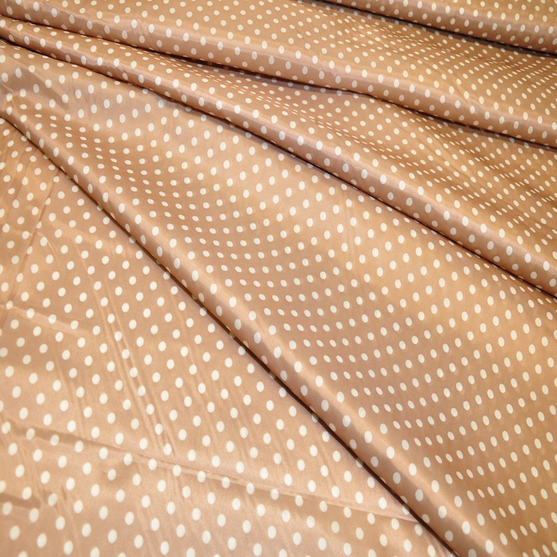 Подкладка нейлон (Горох на бежевом фоне)