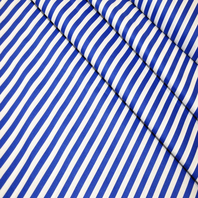 Поплин полоска  шир.1 см (василек) скидки на ткани в Минске оптом и в розницу | Трикотаж tais.by