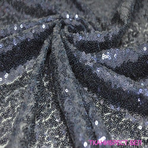 Пайетки на сетке (синий)