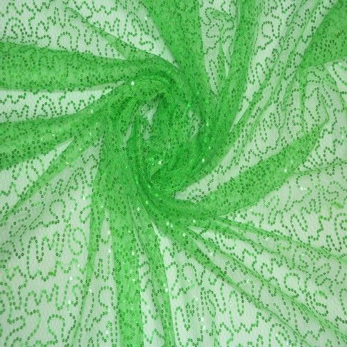 Пайетки на фатине (зеленый)