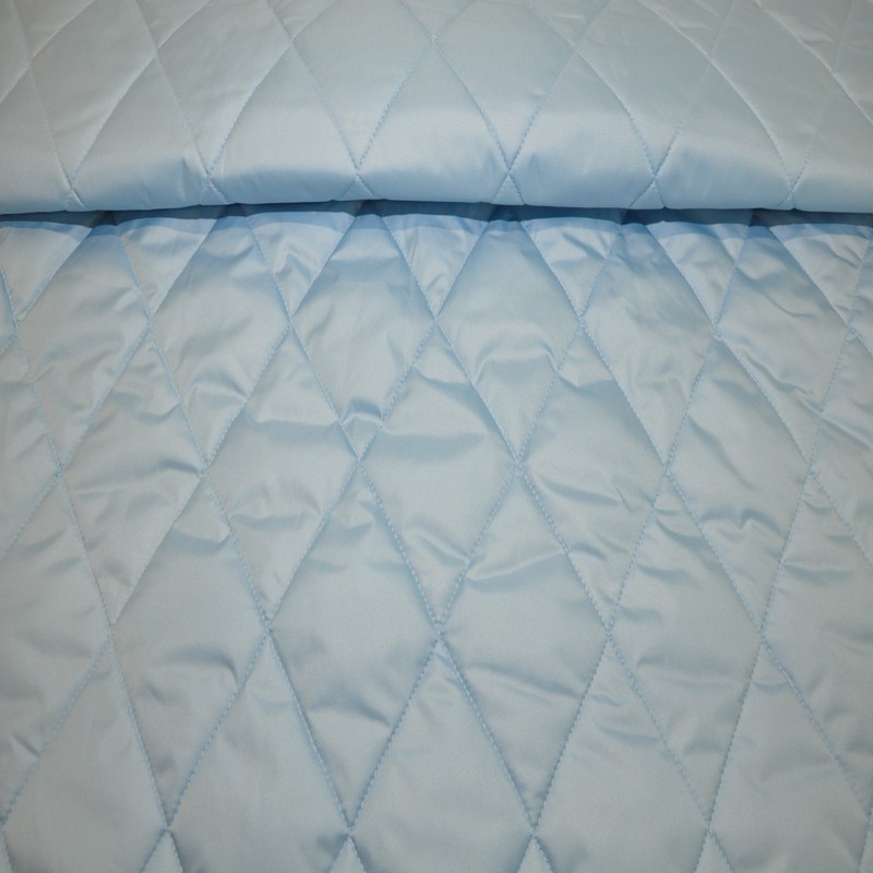 Плащевка стеганая "Ромбик", голубой
