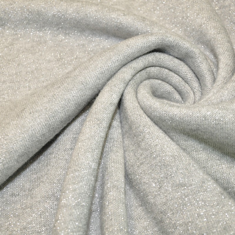 Трикотаж Ангора плотная с люрексом  (светло-серый)