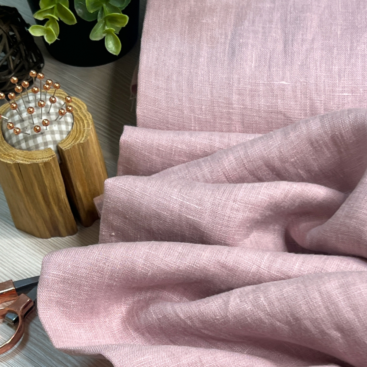 Лен (розовая пудра) скидки на ткани в Минске оптом и в розницу | Трикотаж tais.by