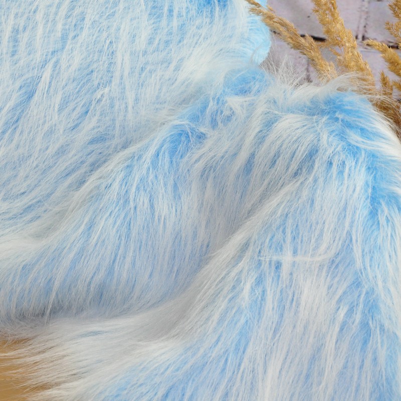 Мех длинноворсовый (голубая основа белый ворс)