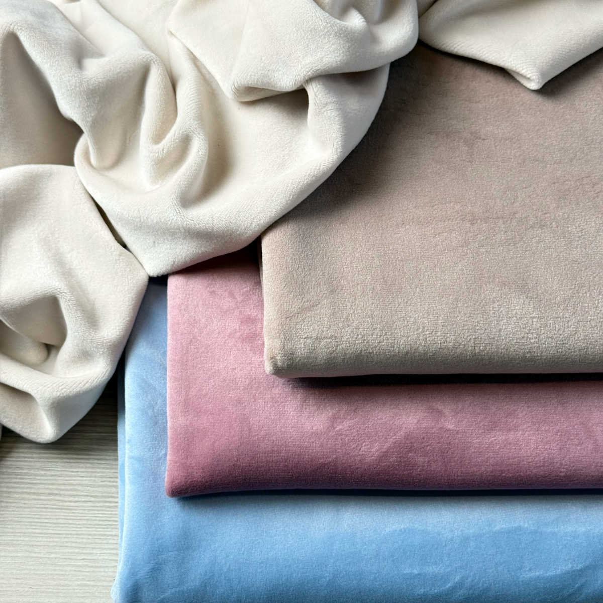 Велюр "Бамбук" (Крем) скидки на ткани в Минске оптом и в розницу | Трикотаж tais.by