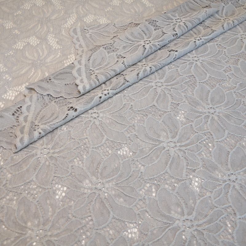 Гипюр стрейчевый с ажурным краем (серый)