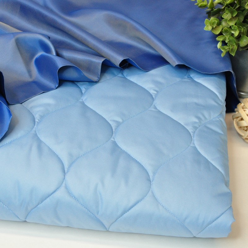 Плащевка стеганая "ЛУК" (голубой)