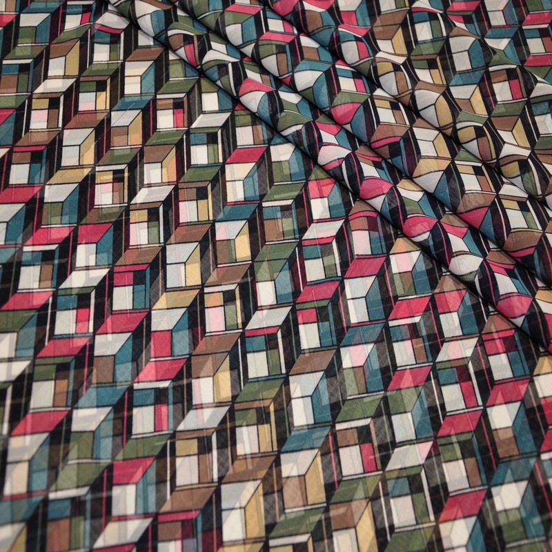 Шифон принт "Геометрия 3"