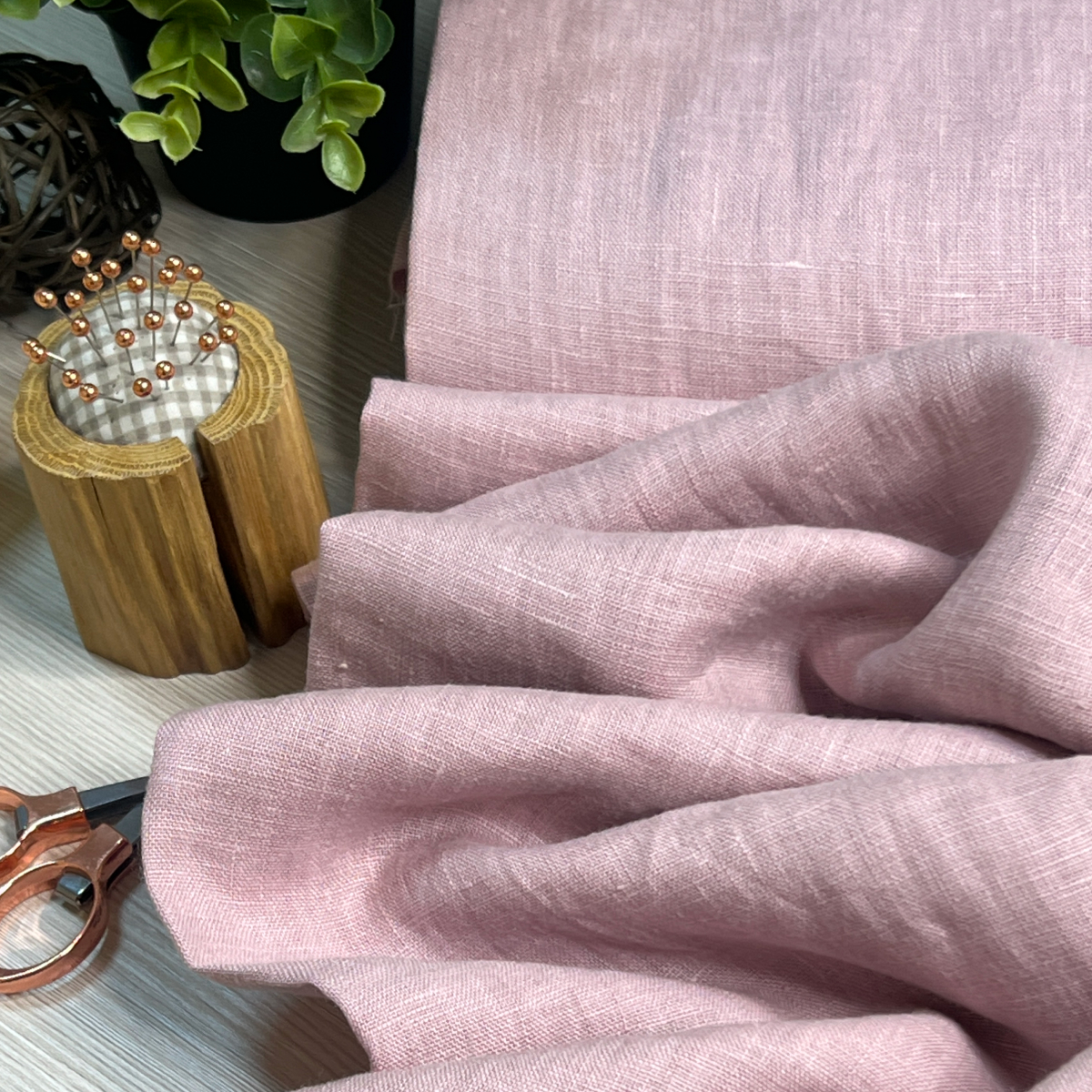Лен (розовая пудра) скидки на ткани в Минске оптом и в розницу | Трикотаж tais.by
