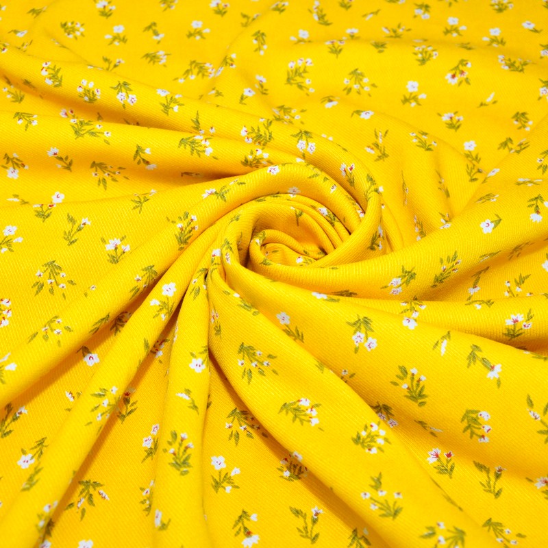 Штапель "Твил" Мелкий цветочек на гочице