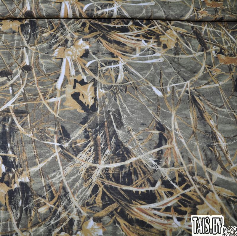 Камуфляжная ткань  "Рип стоп" (тростник) скидки на ткани в Минске оптом и в розницу | Трикотаж tais.by