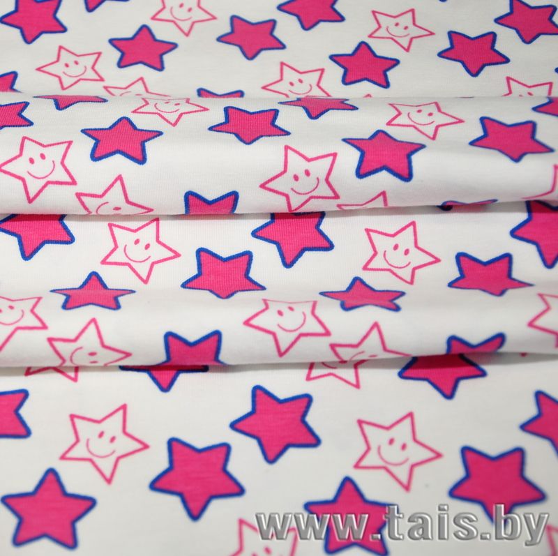 Кулирная гладь набивная "Звезды"