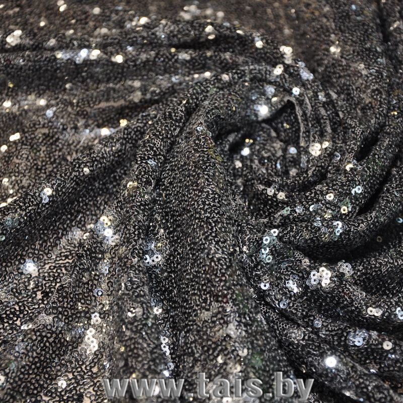 Пайетки на сетке (стальной) скидки на ткани в Минске оптом и в розницу | Трикотаж tais.by
