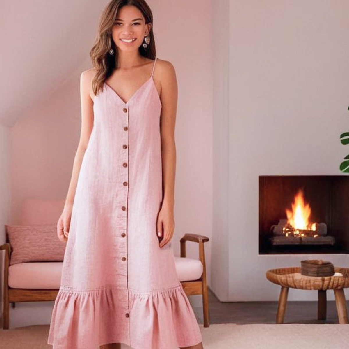 Лен (розовая пудра) скидки на ткани в Минске оптом и в розницу | Трикотаж tais.by