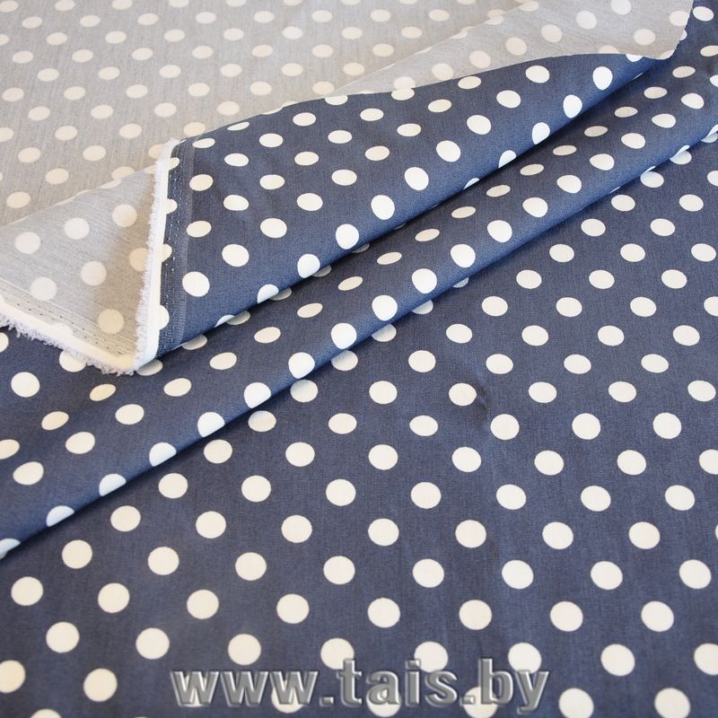 Джинс принт "Горох белый"