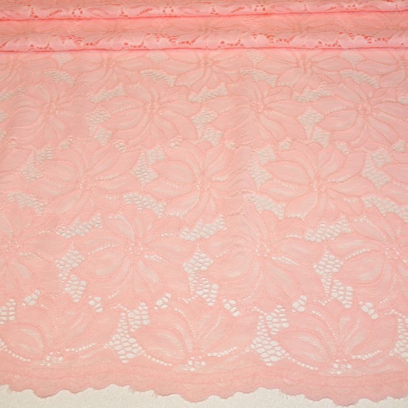 Гипюр стрейчевый с ажурным краем (розовый)