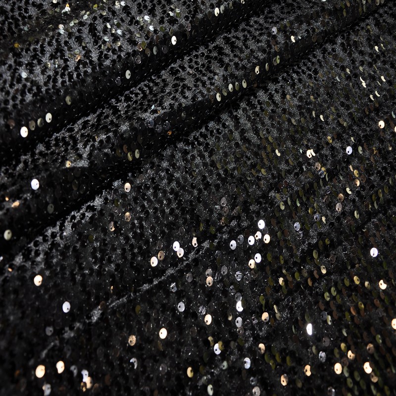 Пайетки на велюре (черный)