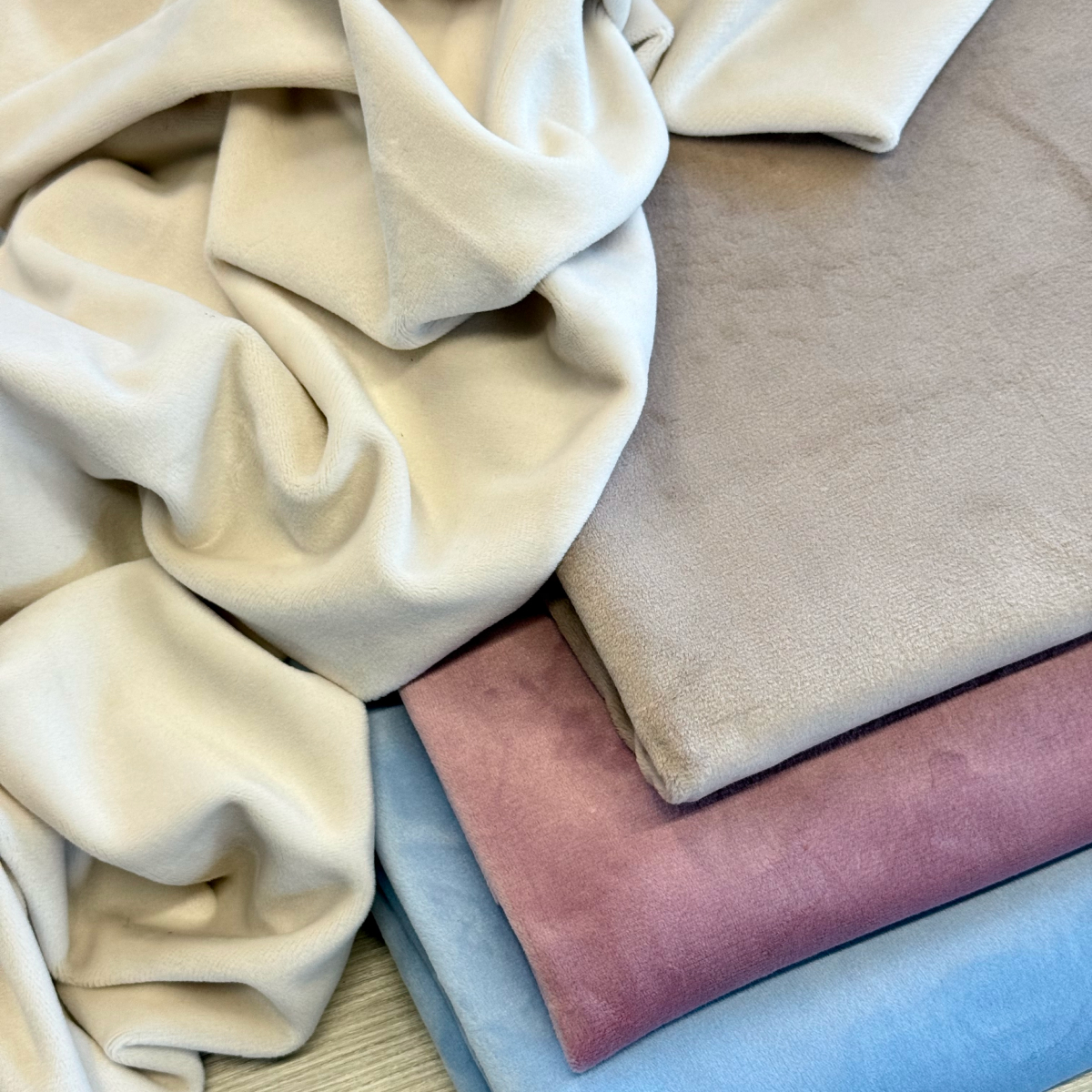 Велюр "Бамбук" (Крем) скидки на ткани в Минске оптом и в розницу | Трикотаж tais.by