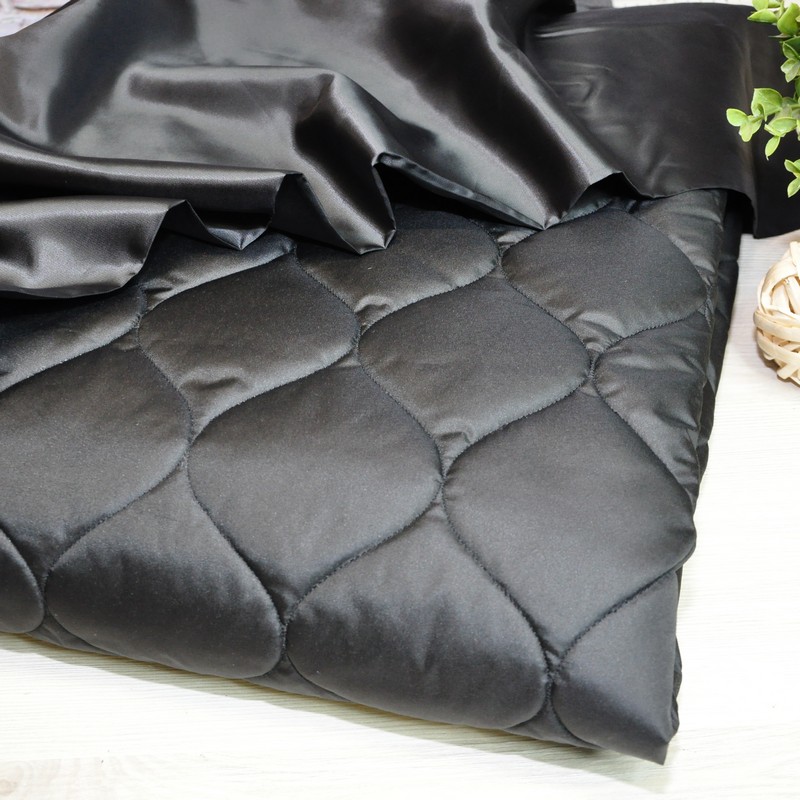 Плащевка стеганая "ЛУК" (черный)