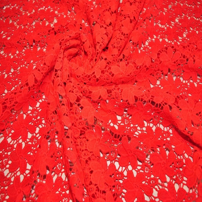 Кружево макраме (красный) скидки на ткани в Минске оптом и в розницу | Трикотаж tais.by