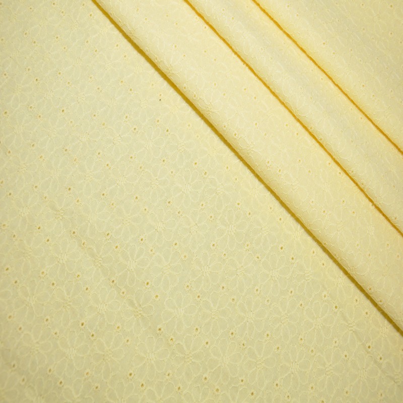 Батист вышитый "Цветочки" (желтый)