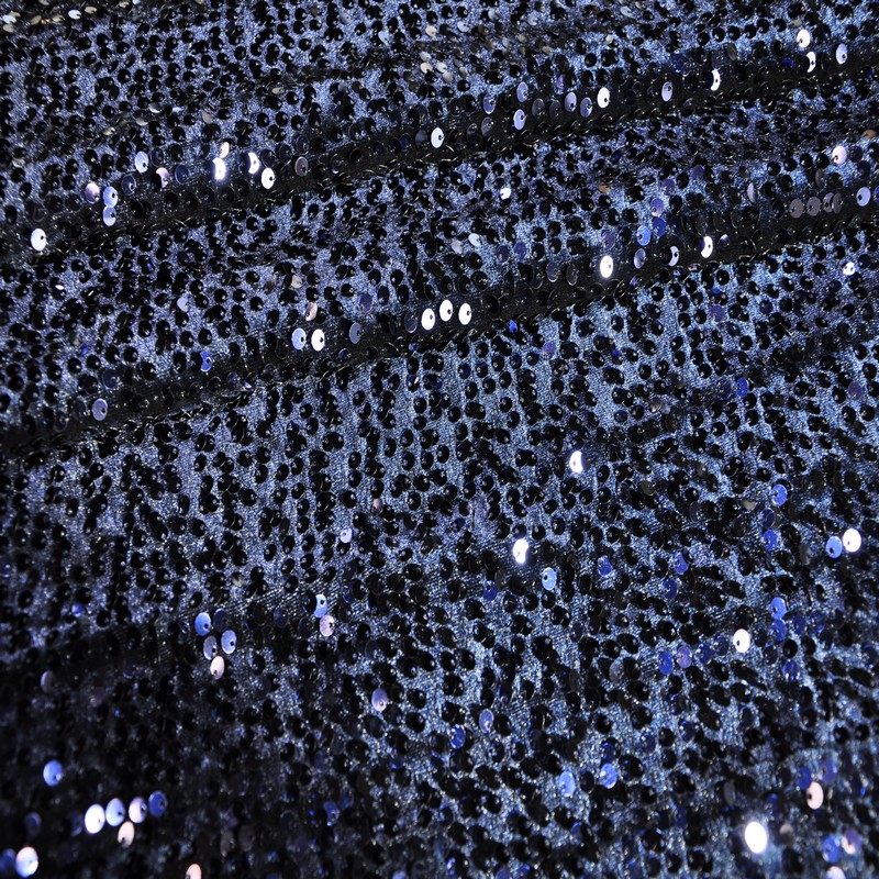 Пайетки на велюре (синий)