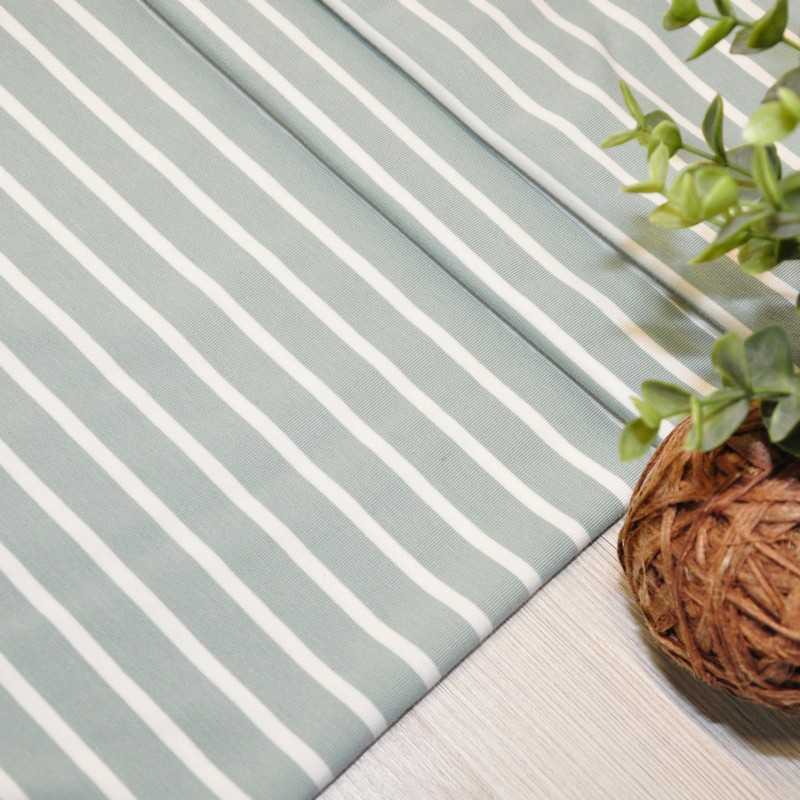 Кулирная гладь "Тельняшка" "2см-0,5см снежная мята +молочный"