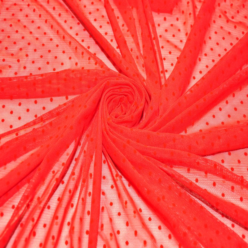 Сетка горох флок (красный)