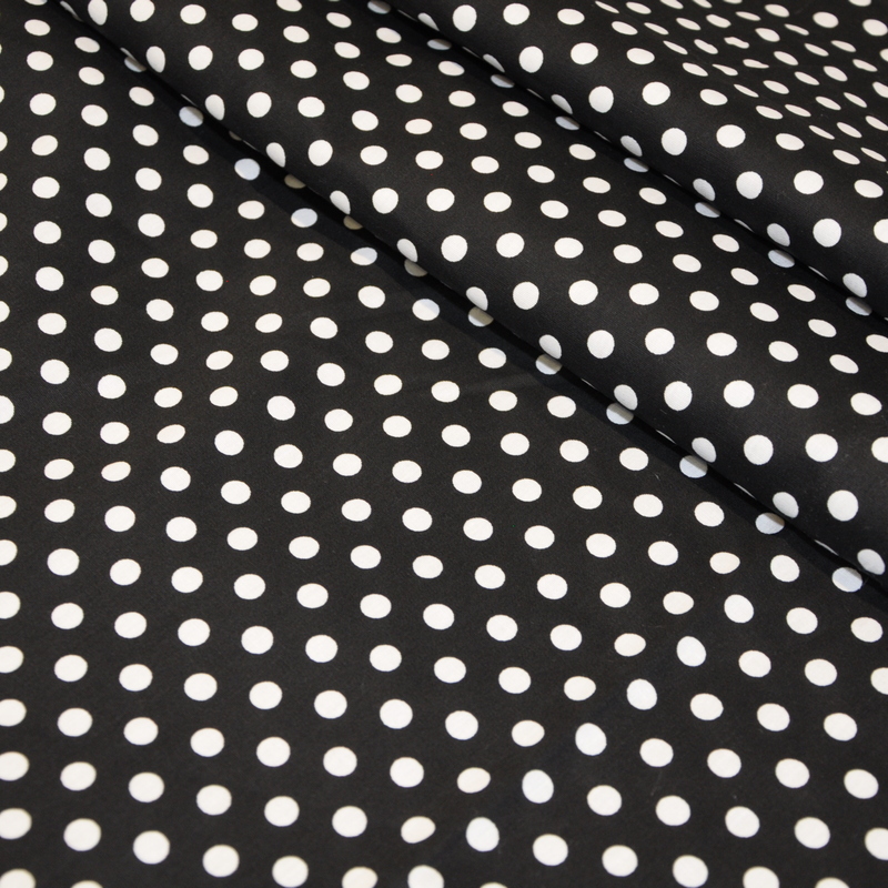 Поплин горох 5мм (черный)