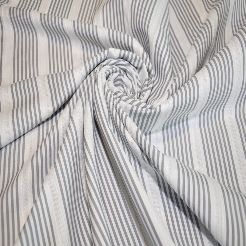 Рубашечный хлопок с кружевом полоска (серый)