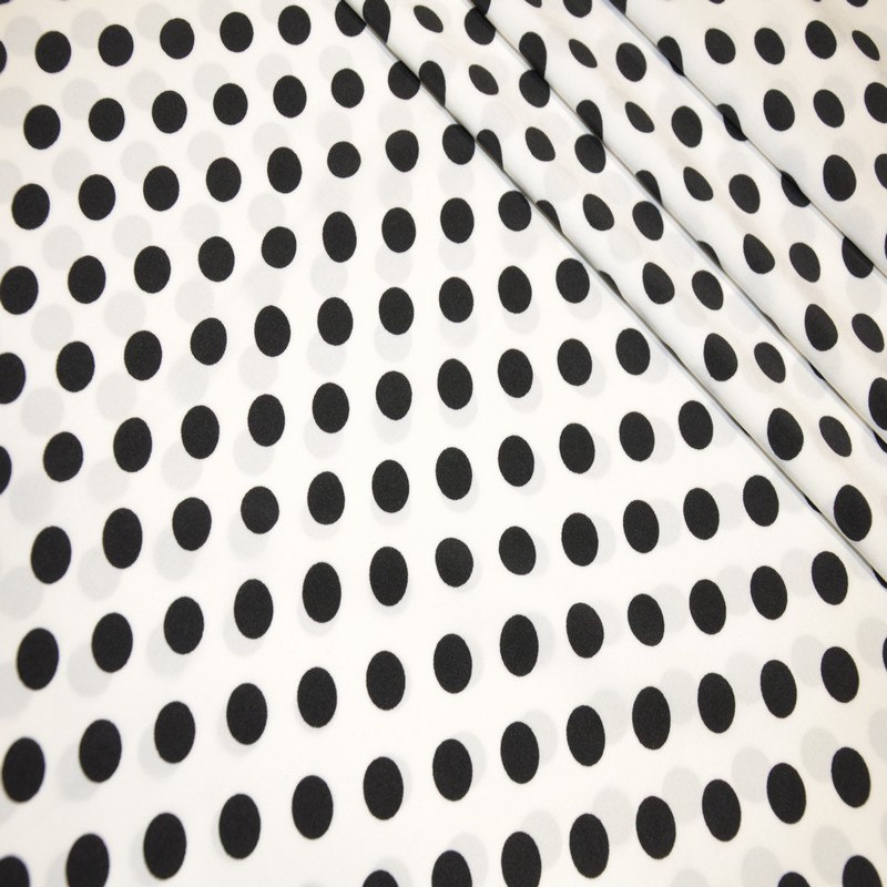 Супер-софт принт "Черные горошек на белом фоне"
