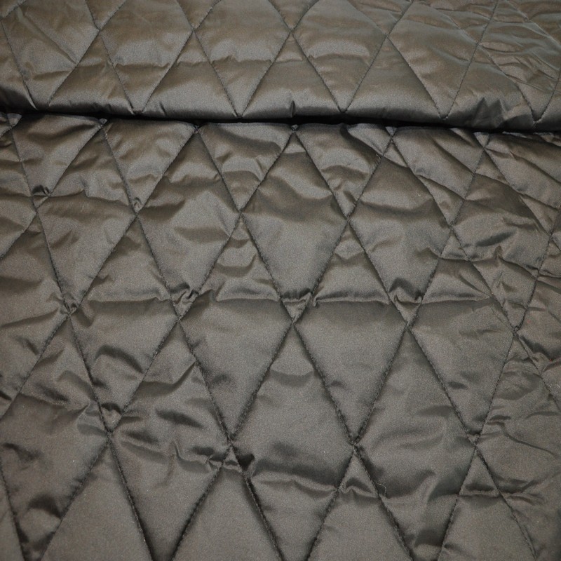 Плащевка стеганая "Ромбик" (светлый черный)