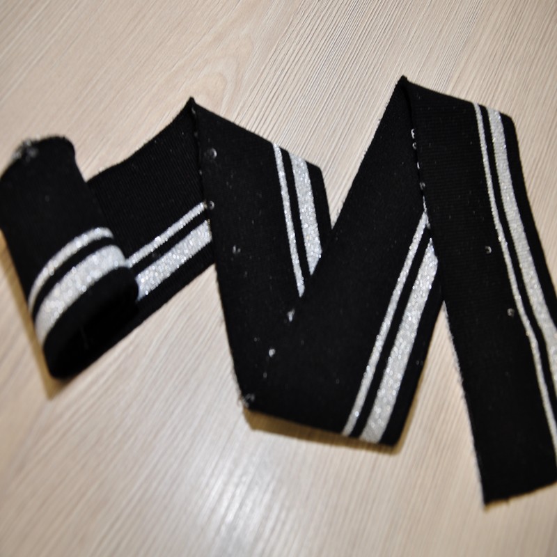 Манжет трикотажный (черно-белый)