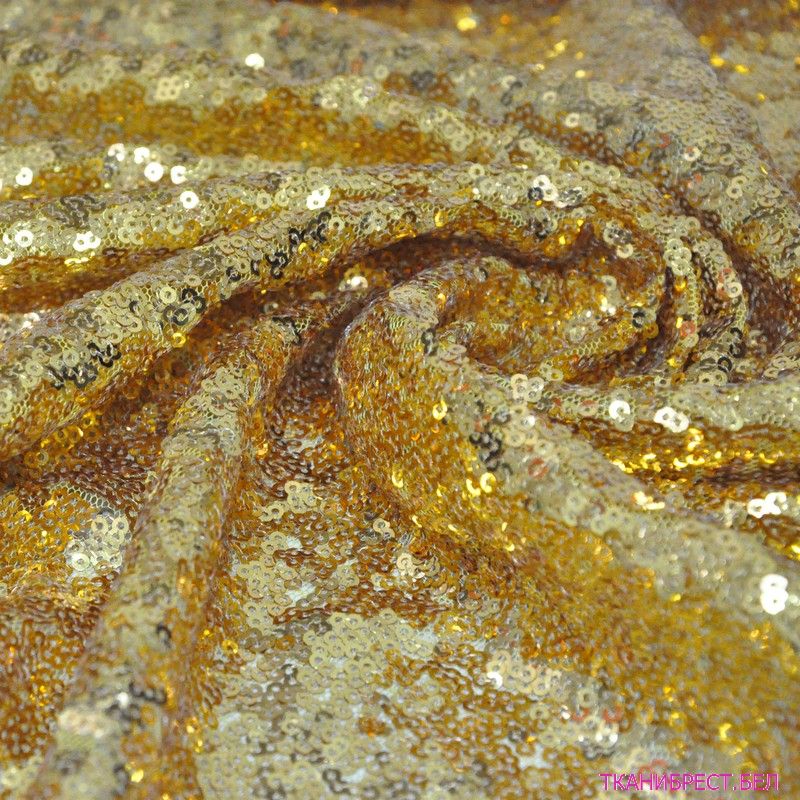 Пайетки на сетке (золото) скидки на ткани в Минске оптом и в розницу | Трикотаж tais.by