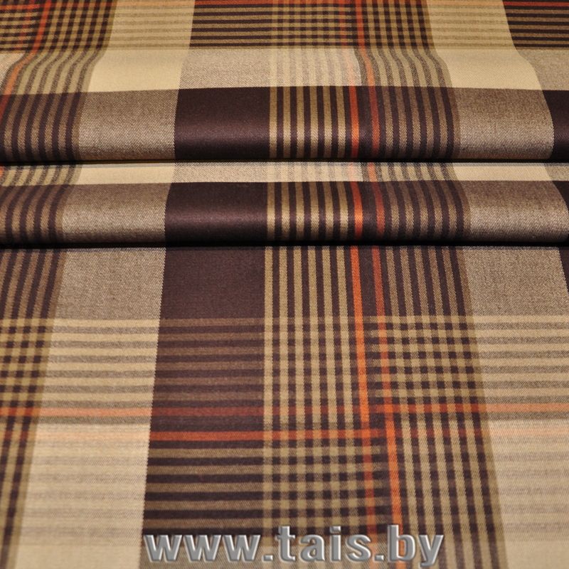 Костюмная ткань "Клетка " (коричневый мадрас)