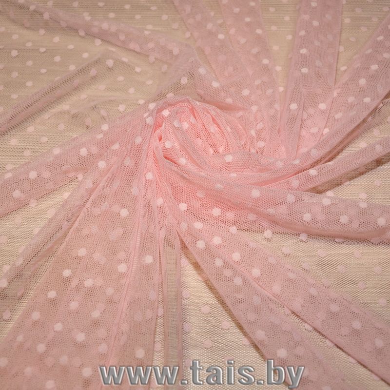 Сетка горох мелкий (розовый) скидки на ткани в Минске оптом и в розницу | Трикотаж tais.by