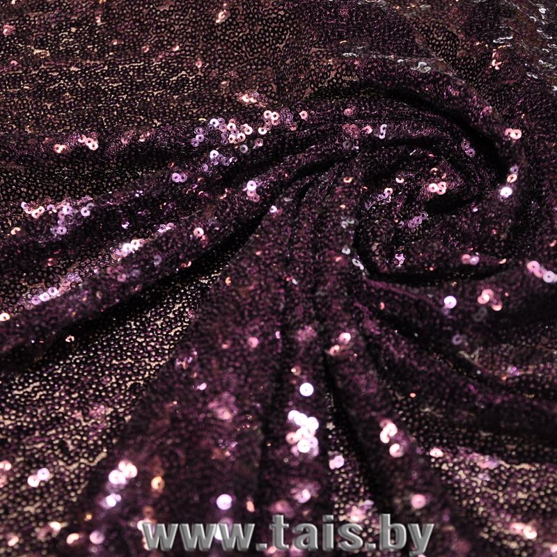 Пайетки на сетке (баклажан)