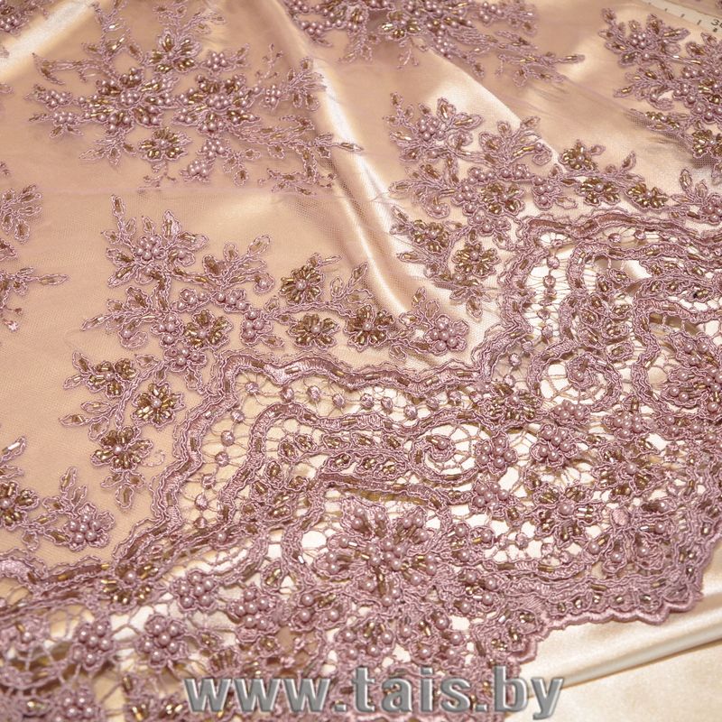 Вышивка на сетке с биссером (фиолетовый)