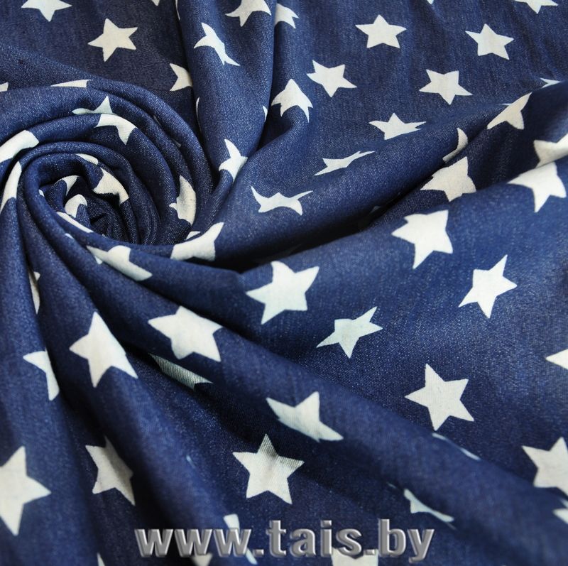 Джинс принт Звезды большие (синий)