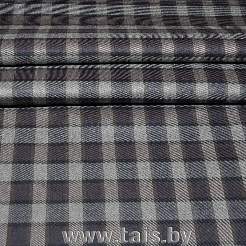 Костюмная ткань "Клетка " (белый с черным)