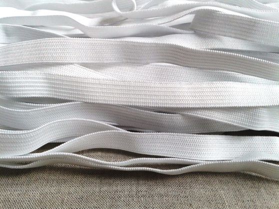 Тесьма эластичная (резинка) шир:8мм (белый) скидки на ткани в Минске оптом и в розницу | Трикотаж tais.by