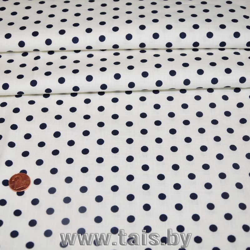 Хлопок принт "Мелкий горох на белом фоне"