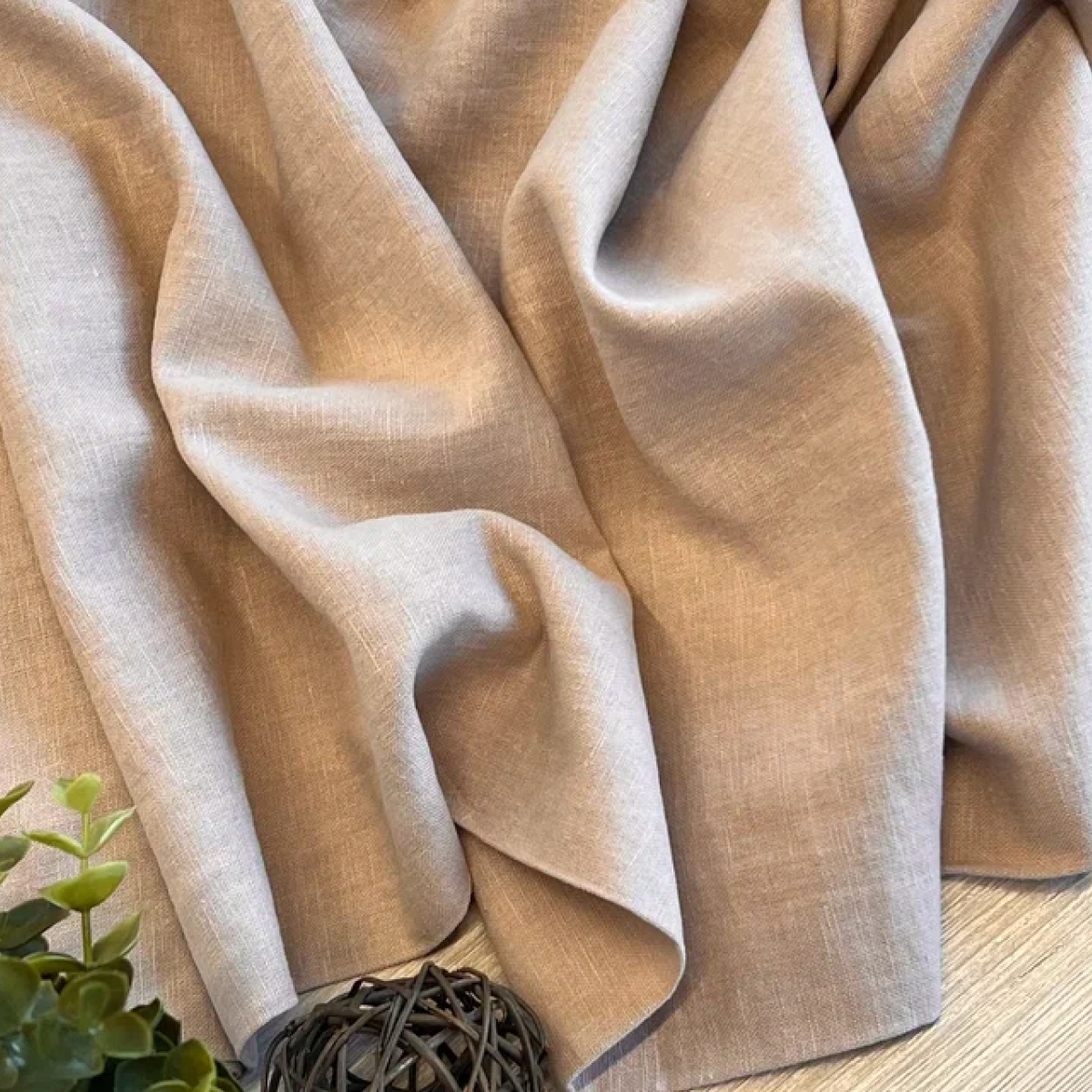 Лен (бежевый) скидки на ткани в Минске оптом и в розницу | Трикотаж tais.by