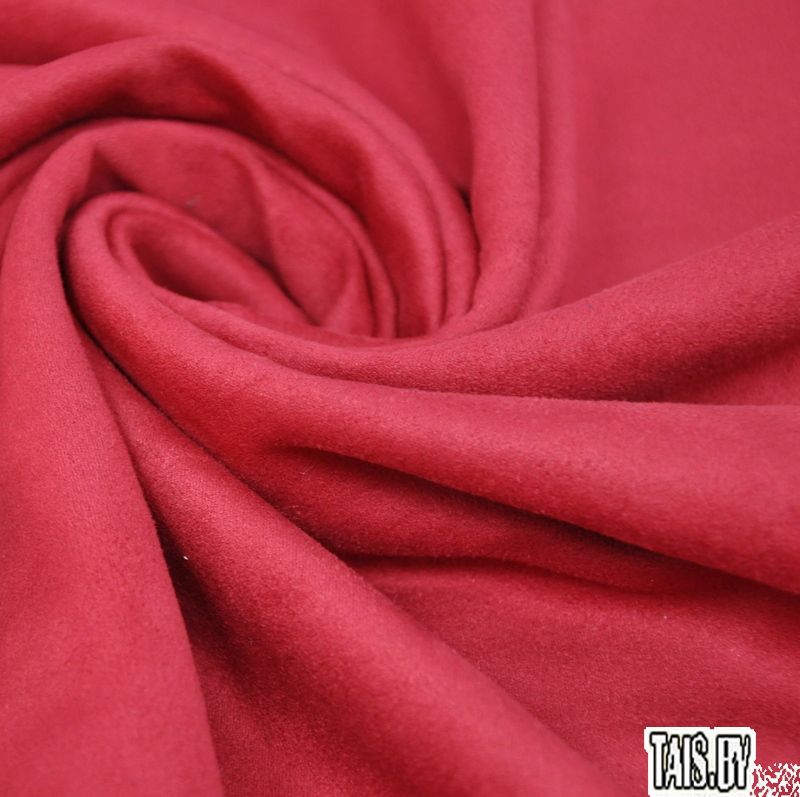 Замша на трикотаже (вишневый) скидки на ткани в Минске оптом и в розницу | Трикотаж tais.by