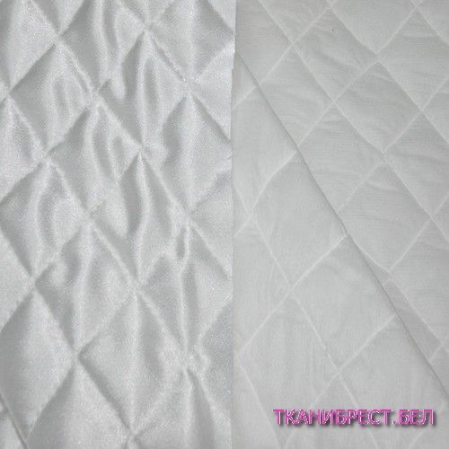 Атлас стеганый на синтепоне (белый) скидки на ткани в Минске оптом и в розницу | Трикотаж tais.by