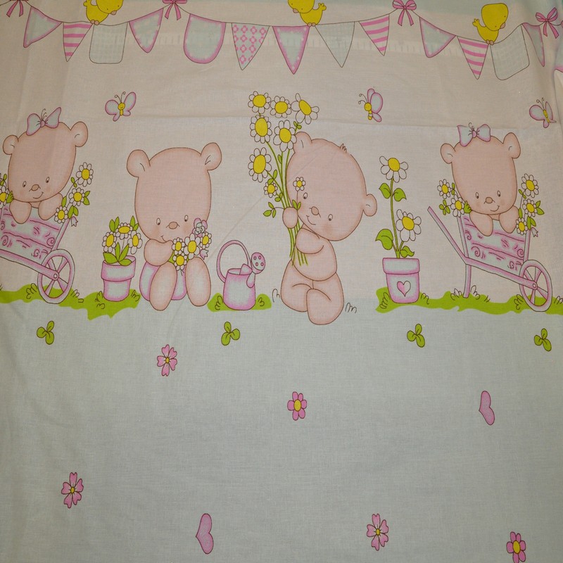 Бязь для постельного белья (Мишки на мятном фоне)