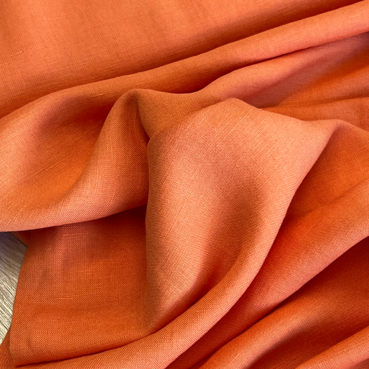 Лен (оранжевый) скидки на ткани в Минске оптом и в розницу | Трикотаж tais.by