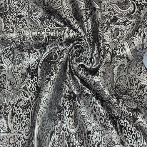 Парча жаккард (черный с серебром)